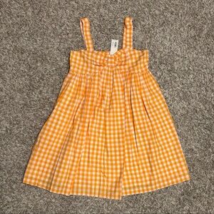Janie and Jack Gingham Sunshine Sundress size 12 girls checkered orange white